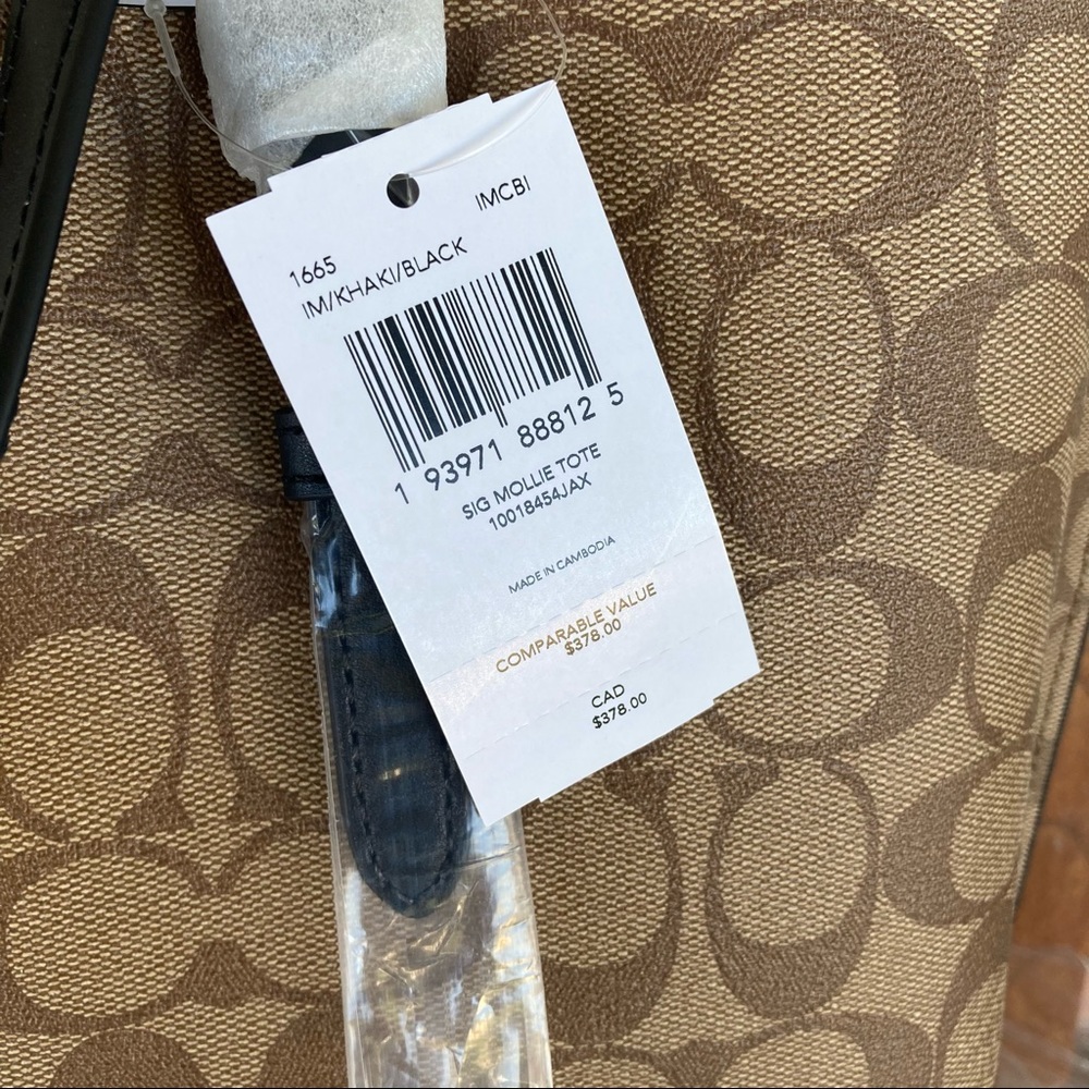 SOLD SOLDSOLD!Coach Signature Mollie Tote Canvas NWT - Picture 10 of 12